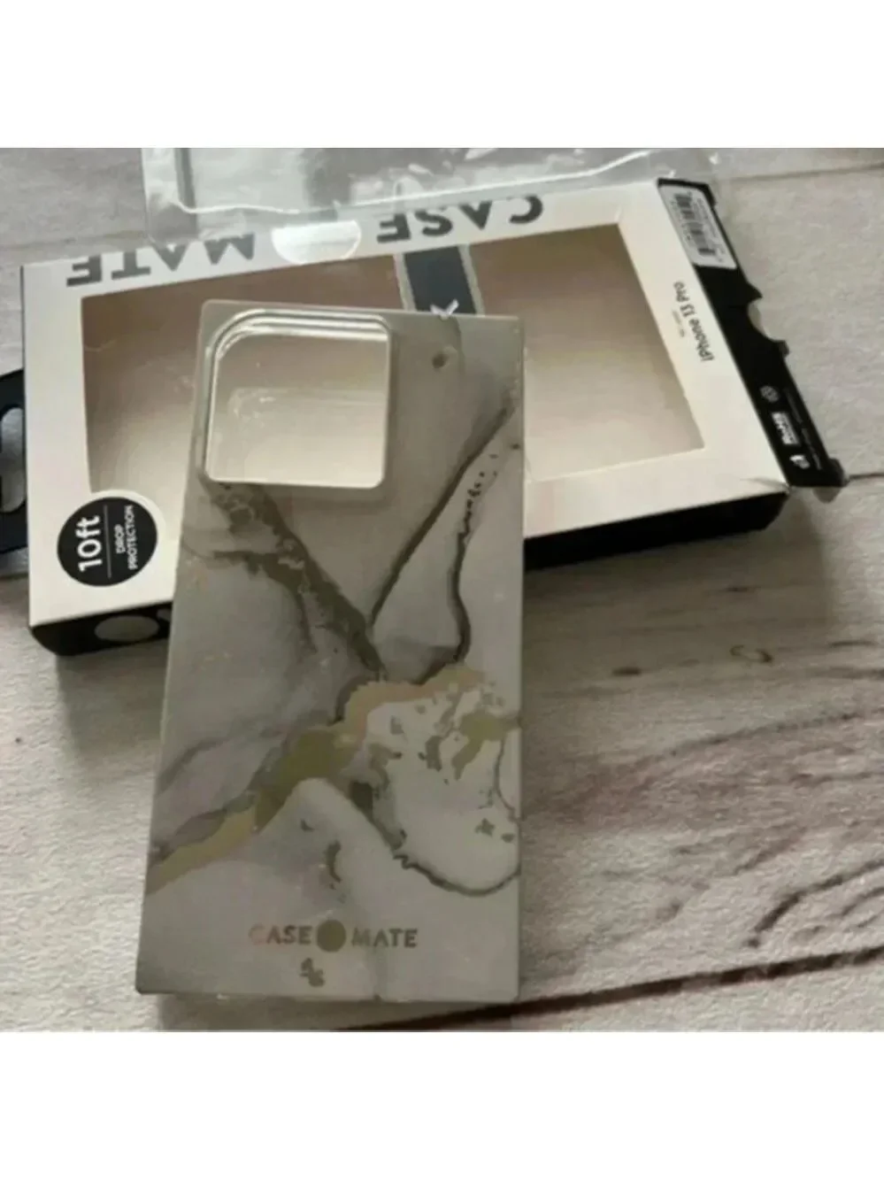 Case-Mate Blox Fog Marble Gold Square flexible grip case for iPhone 13 Pro